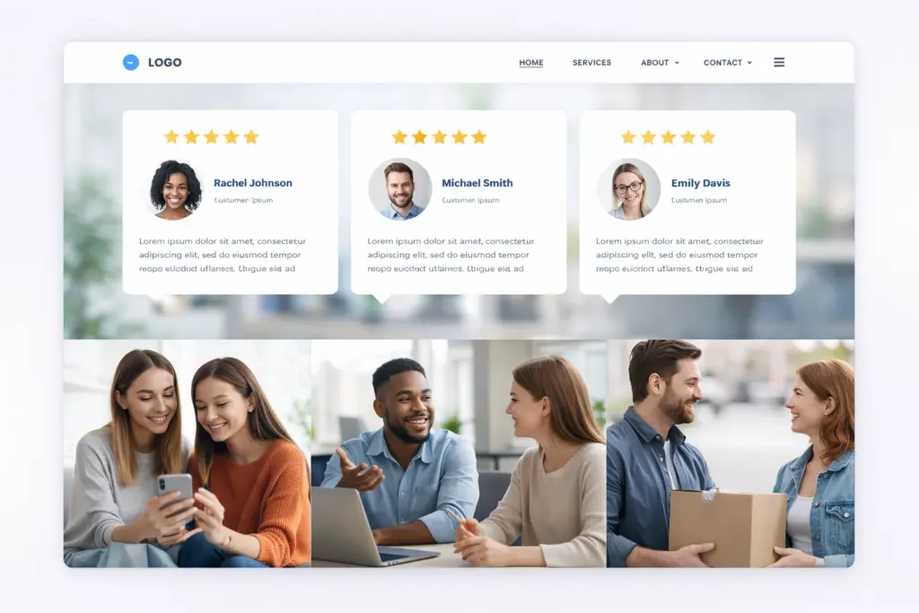 Customer reviews indicating happy clients